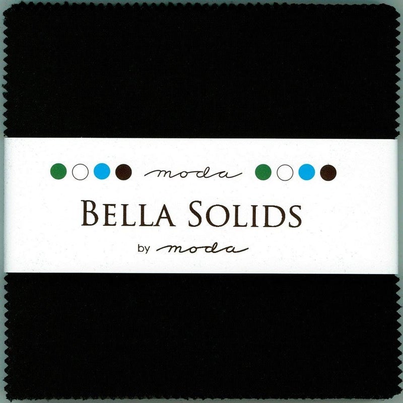 Moda Fabrics Bella Solids Blacks Moda Charm Pack من Moda Fabrics؛ 42-5 "" مربعات لحاف - Image 1